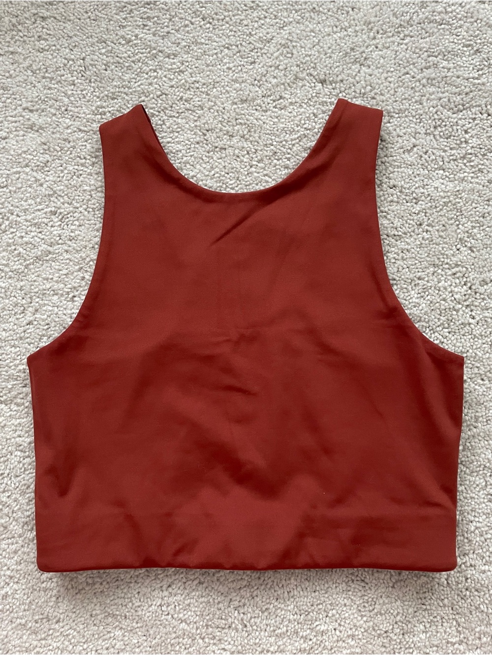 girlfriend collective Rust Crop High Neck Racerback Tank Top